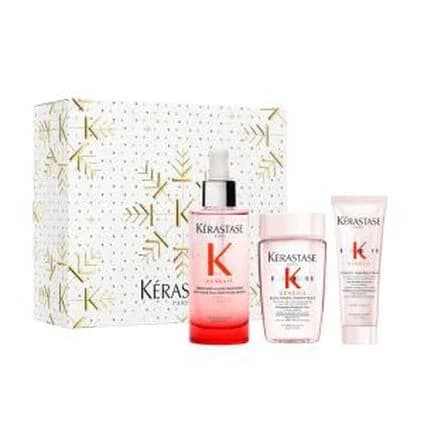Kérastase Genesis gift set: serum, shampoo and conditioner in a white and gold Christmas box